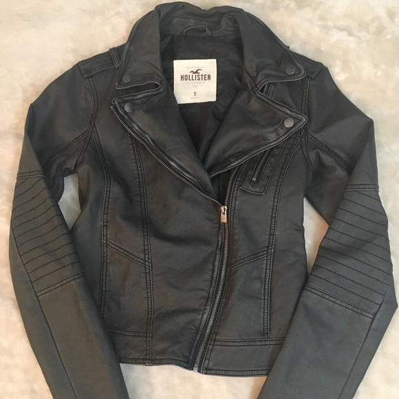 Hollister Washed Faux Leather Biker Jacket - Picture 3 of 8